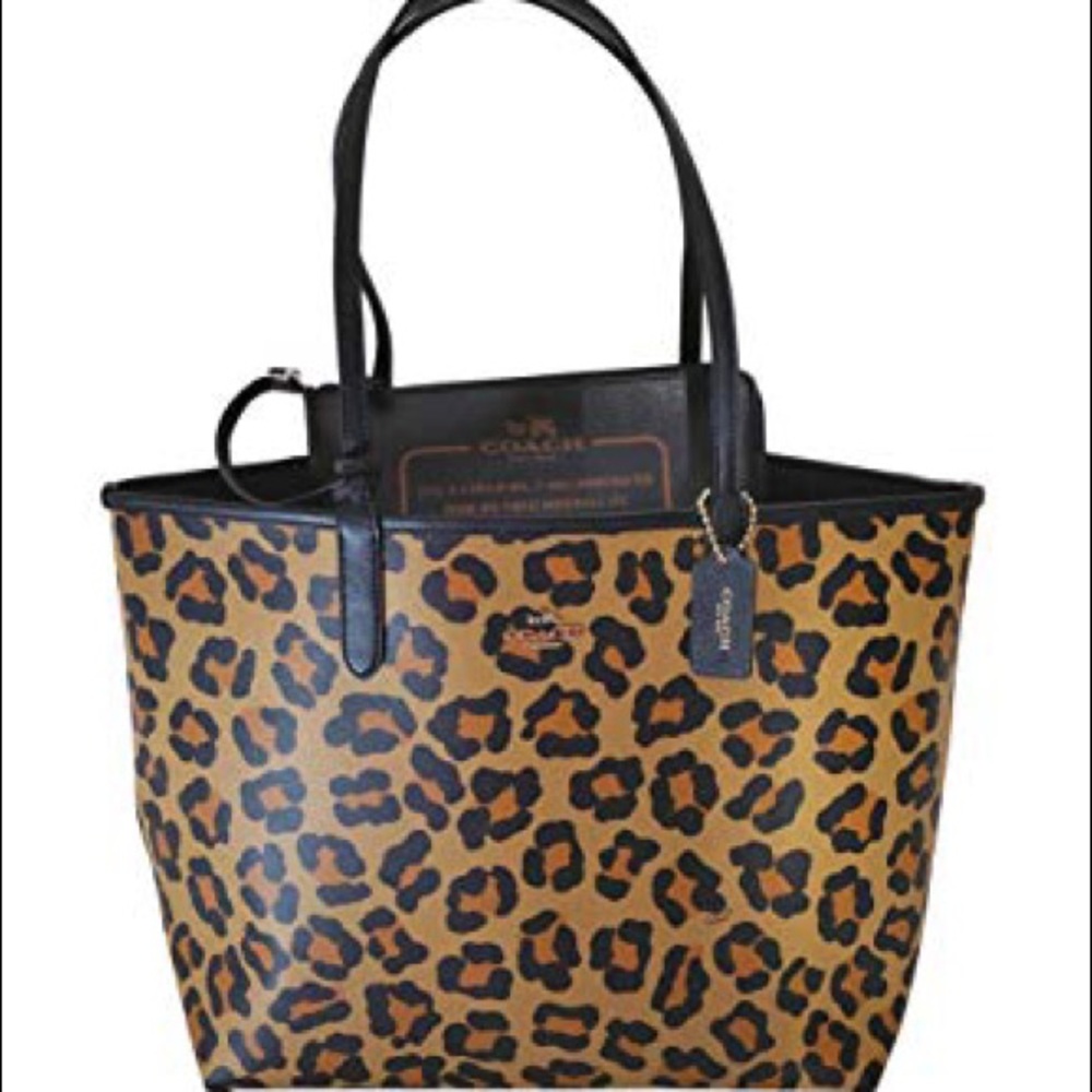 COACH Reversible City Tote Shoulder Bag With Pouch